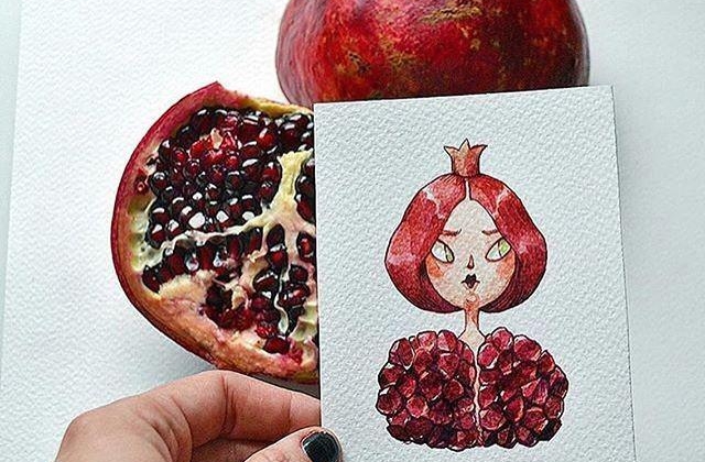 نقاشی های خلاقانه با الهام از میوه های انار ، هندوانه و استوایی برای مد لباس