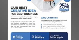 تراکت یا پوستر لایه باز تبلیغاتی بازاریابی و ایده پردازی در زمینه ارتقای کیفیت سطح خدمات و جذب مشتری در سلامتی و پزشکی