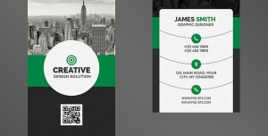 کارت ویزیت لایه باز تبلیغاتی به رنگ مشکی و سبز با موضوع شهرسازی ، معماری ، ساختمان سازی و برج سازی