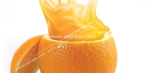 عکس با کیفیت پوست پرتقال کامل حاوی آب پرتقال