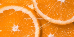 عکس با کیفیت تصویری از تکه های برش خورده خوش آب و رنگ پرتقال چیده شده در کنار هم