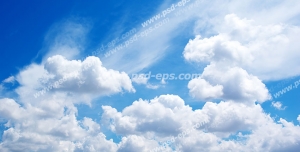 عکس با کیفیت آسمان آبی زیبا پر از ابرهای سفید