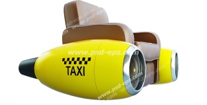 عکس با کیفیت نمادیم تاکسی آنلاین یا تلفنی سریع و راحت با تصویر صندلی راحتی متصل به چراغ های خودرو تاکسی مشابه موتور جت