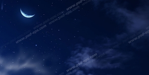 عکس با کیفیت آسمان مجازی شب یا طرح زیبا برای تایل سقف کاذب طرح آسمان شب مهتابی با ستارگان زیبا و ماه درخشان به همراه ابرهای سیاه مناسب اتاق خواب