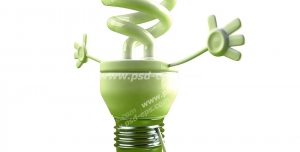 طرح فانتزی آدمک لامپ کم مصرف مناسب تبلیغات لامپ کم مصرف و صرفه جویی در انرژی