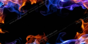 عکس با کیفیت تبلیغاتی شعله آتش به رنگ آبی و قرمز