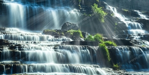 عکس با کیفیت تبلیغاتی آبشار پلکانی