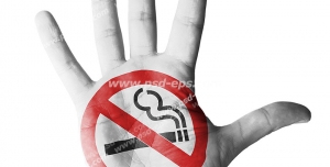 عکس با کیفیت تبلیغاتی علامت سیگار کشیدن ممنوع در کف دست