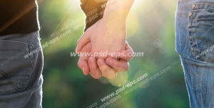 عکس با کیفیت تبلیغاتی زن و مرد دست در دست هم