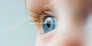 عکس با کیفیت تبلیغاتی کودک چشم آبی زیبا