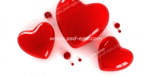 عکس با کیفیت تبلیغاتی سه قلب قرمز کوچک