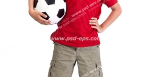 عکس با کیفیت تبلیغاتی پسر با توپ در دست