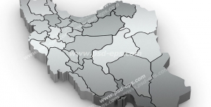 عکس با کیفیت تبلیغاتی نقشه ایران با تونالیته های خاکستری