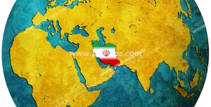 عکس با کیفیت تبلیغاتی کره زمین و پرچم ایران روی آن