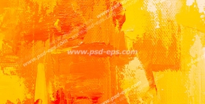 عکس با کیفیت تبلیغاتی رنگ گذاری با کاردک بر روی بوم و ایجاد بافت زیبا با رنگ نارنجی و لیمویی و قرمز و سفید