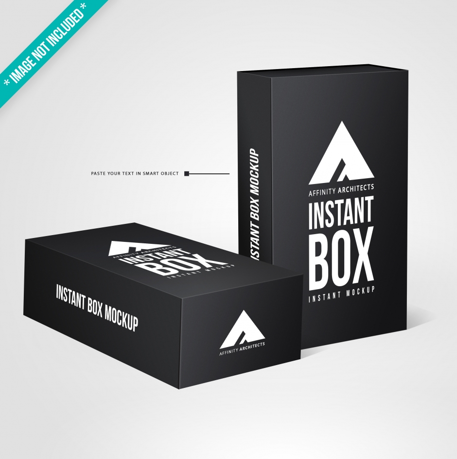 موکاپ مدل بسته بندی سیاه BOX INSTAINT